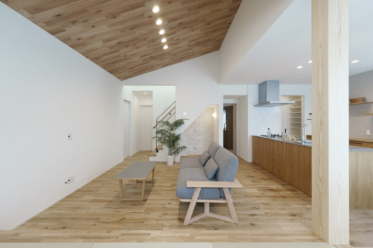 "ワンフロアで完結する、平屋のような暮らし方。" class="ofi"